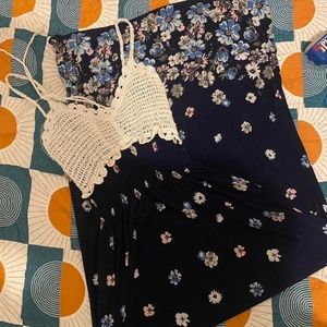 Cute maxi dress crochet top